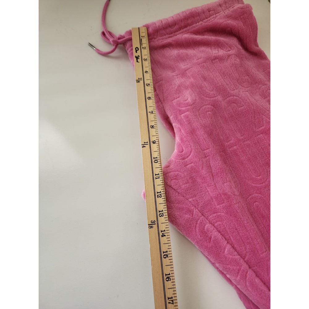 Juicy Couture Pink Plush Velour Lounge Set Embossed Logo 2 Pc Women XL NWT - Picture 6 of 11